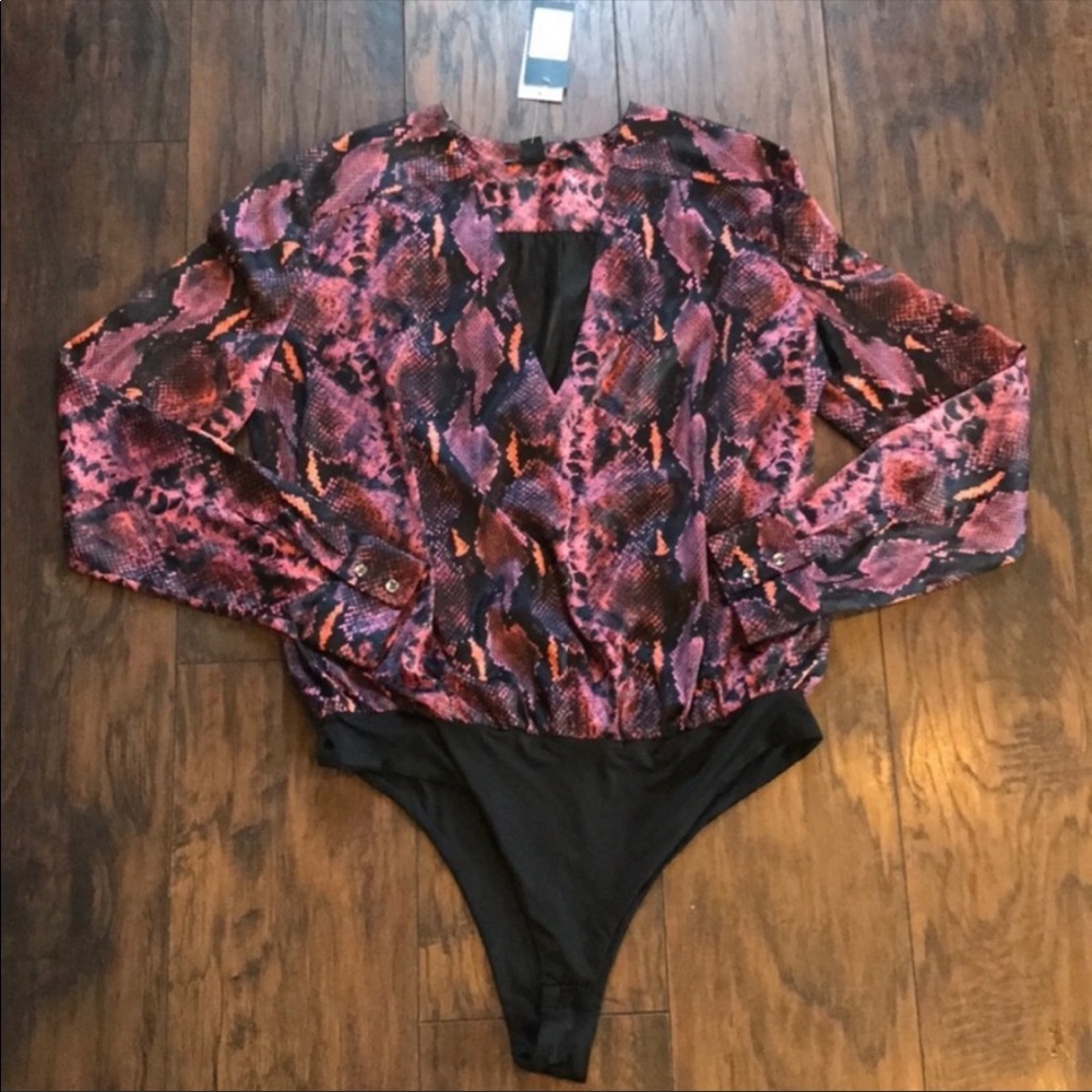 Guess Amelia Snake Skin Pink Combo BodySuit